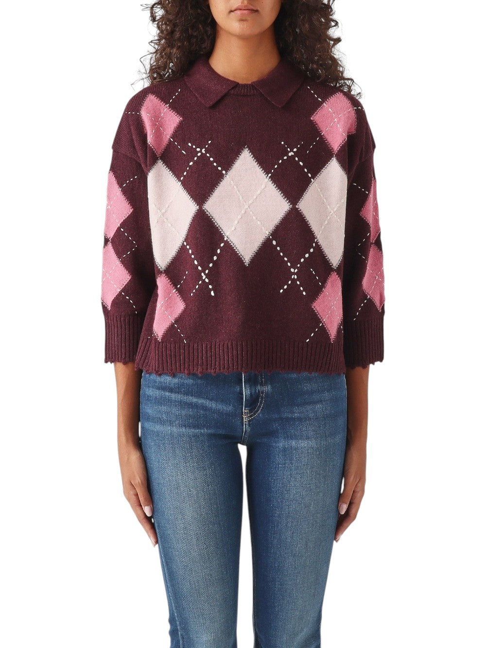 Pinko Maglia Donna CORK POLO ARGYLE CON CLOTH STI 107286A3IE YN2