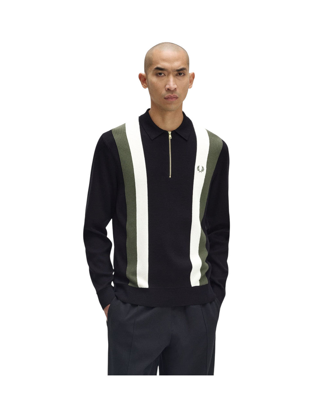 Fred Perry Polo Uomo FP MULTI TEXTURE LS KNITTED SHIRT K1354 102