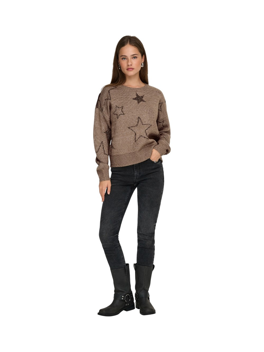 ONLY Maglia Donna ONLROSIE LS O-NECK GLITTER KNT 15328250