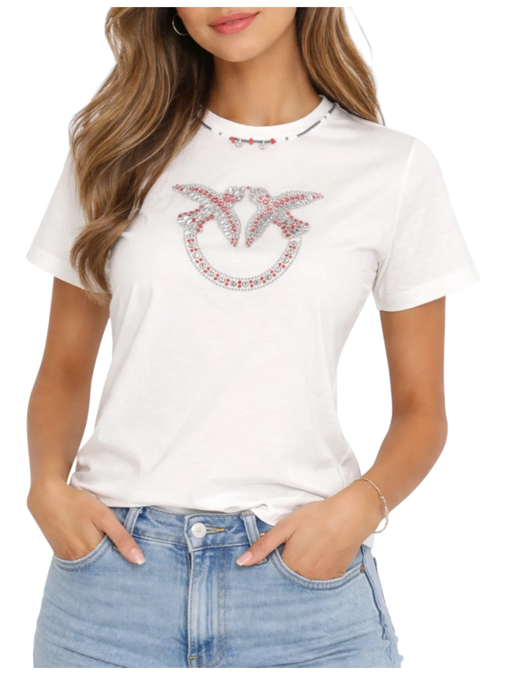 Pinko Top Donna FIDENZA T-SHIRT JERSEY LOGO RI 107094A3C7ZR2