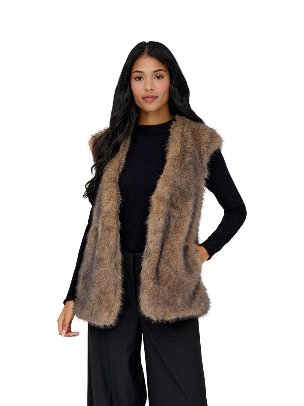 ONLY Ecopelliccia Donna ONLDAWN LIFE FAUX FUR WAISTCOAT OTW 15354308