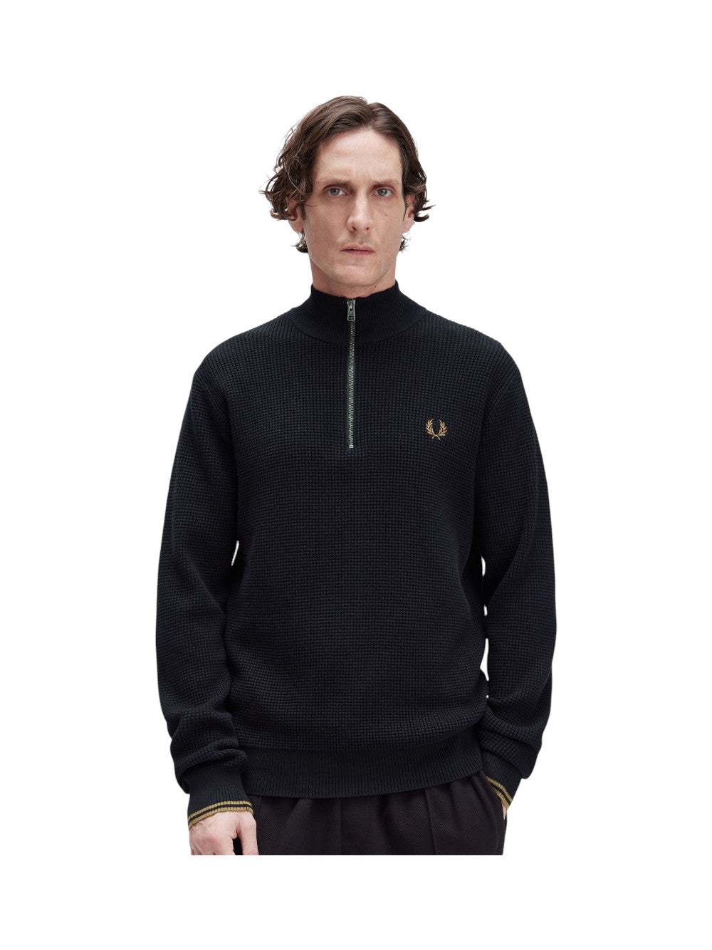 Fred Perry Maglia Uomo FP WAFFLE STITCH HALF ZIP JUMPER K8557 102