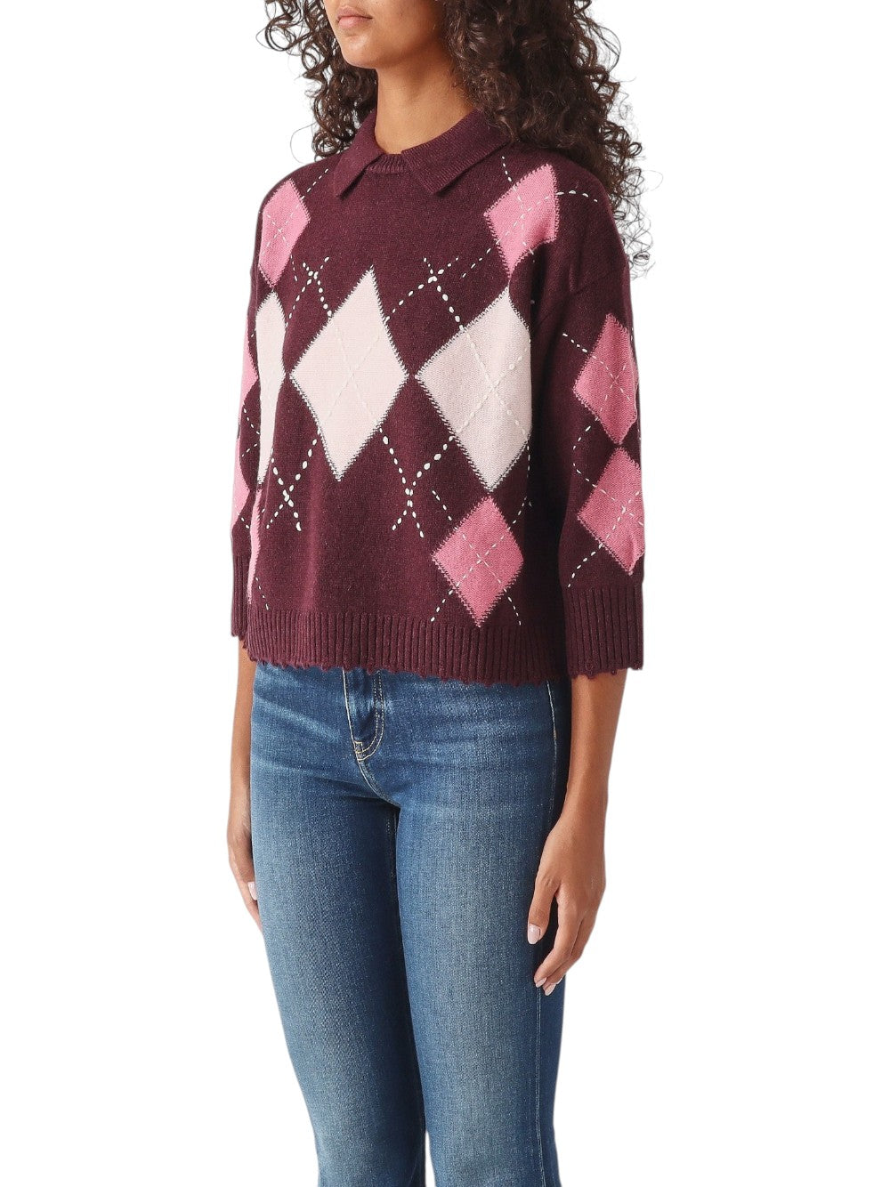 Pinko Maglia Donna CORK POLO ARGYLE CON CLOTH STI 107286A3IE YN2