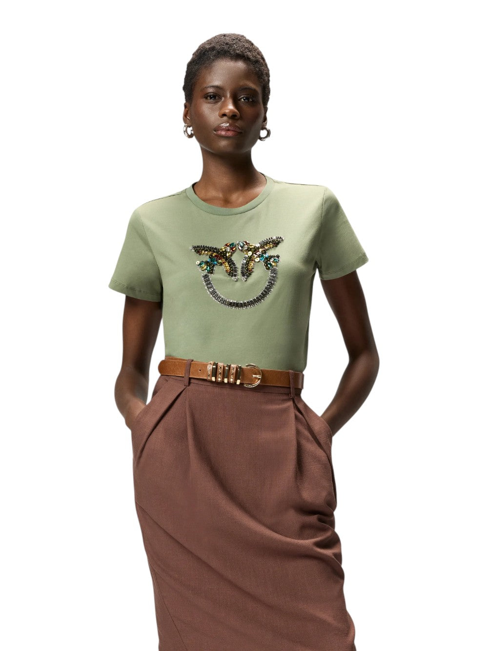 Pinko T-SHIRT Donna QUENTIN T-SHIRT JERSEY RICAMO 100535A33FU84