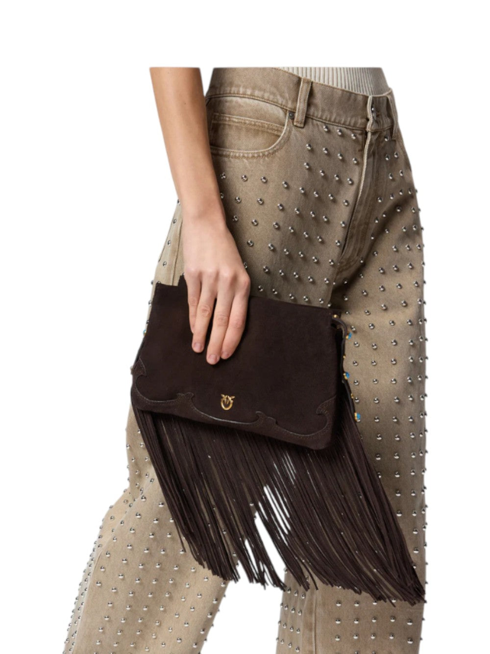 Pinko Borsa Donna Triplet Mini Fringes Suede 106665A0F6M11P