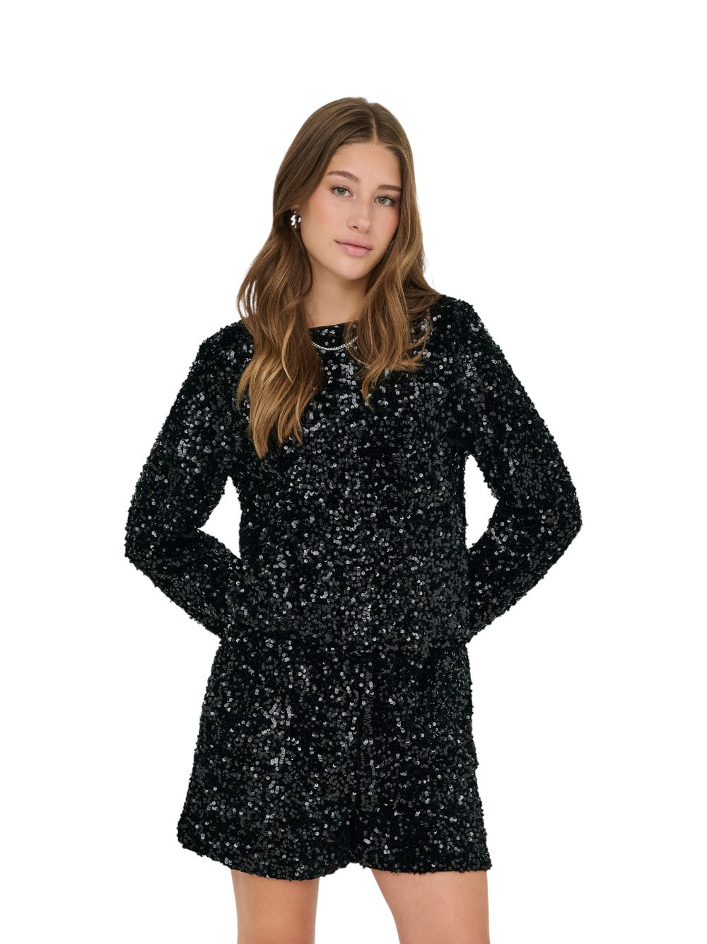 ONLY Maglia Donna ONLCONFIDENCE L/S SEQUIN BOW TOP JRS 15360166