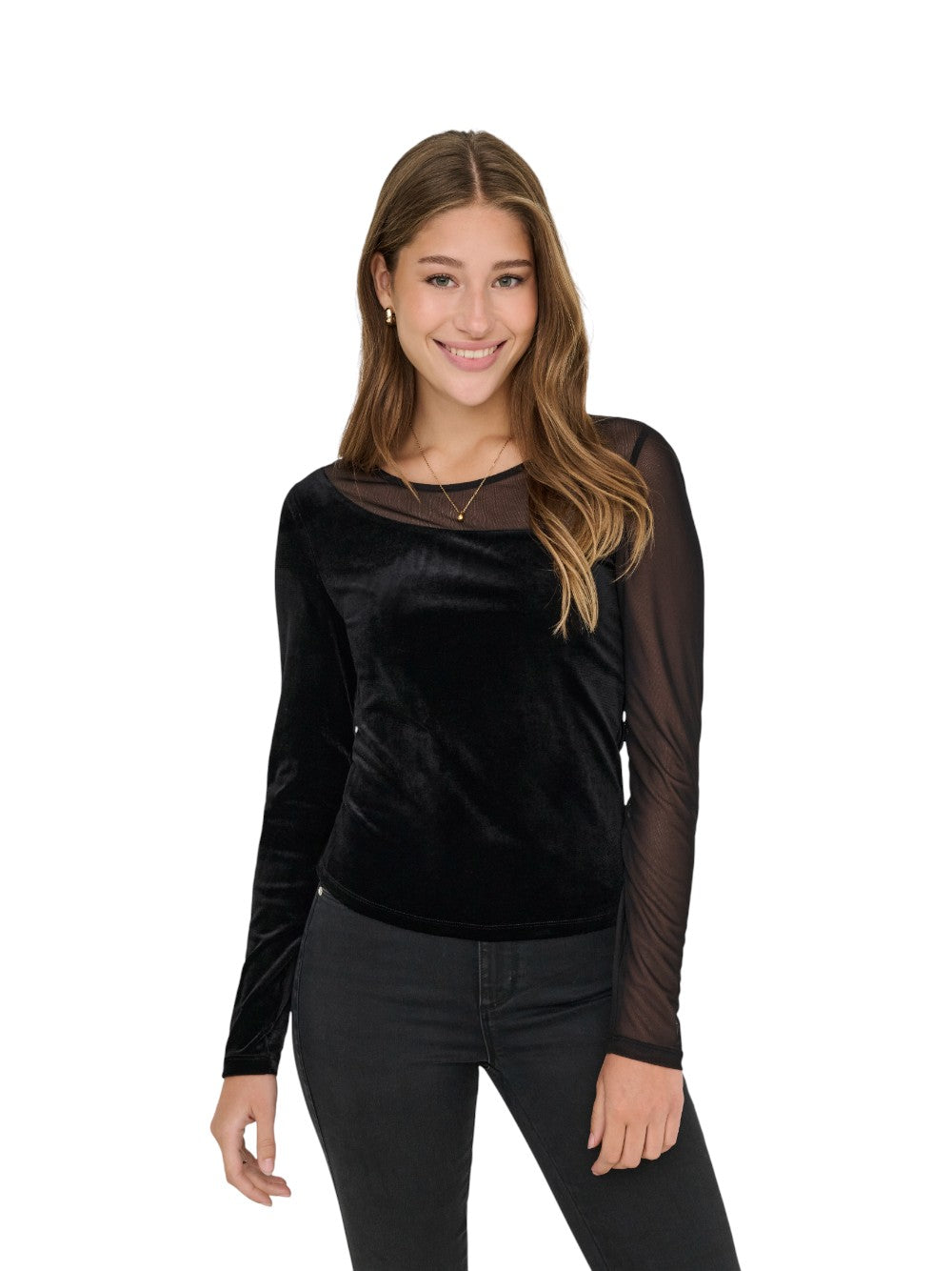 ONLY Maglia Donna ONLSMOOTH L/S MESH MIX TOP BOX JRS 15360668