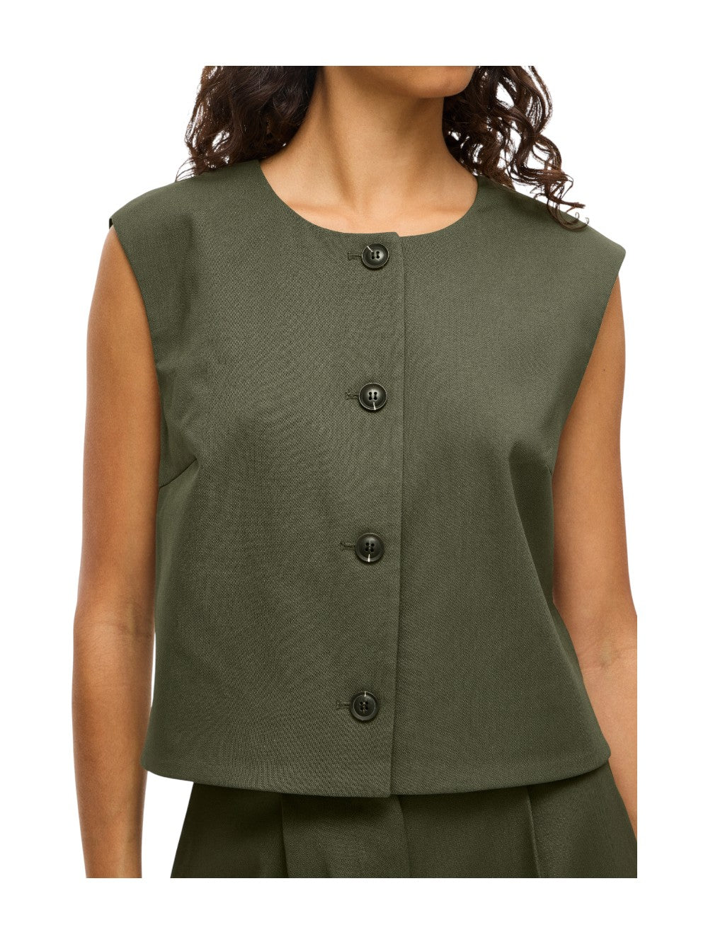 VILA Gilet Donna Viculda O-neck Sl Short Vest/Bfs 14107570