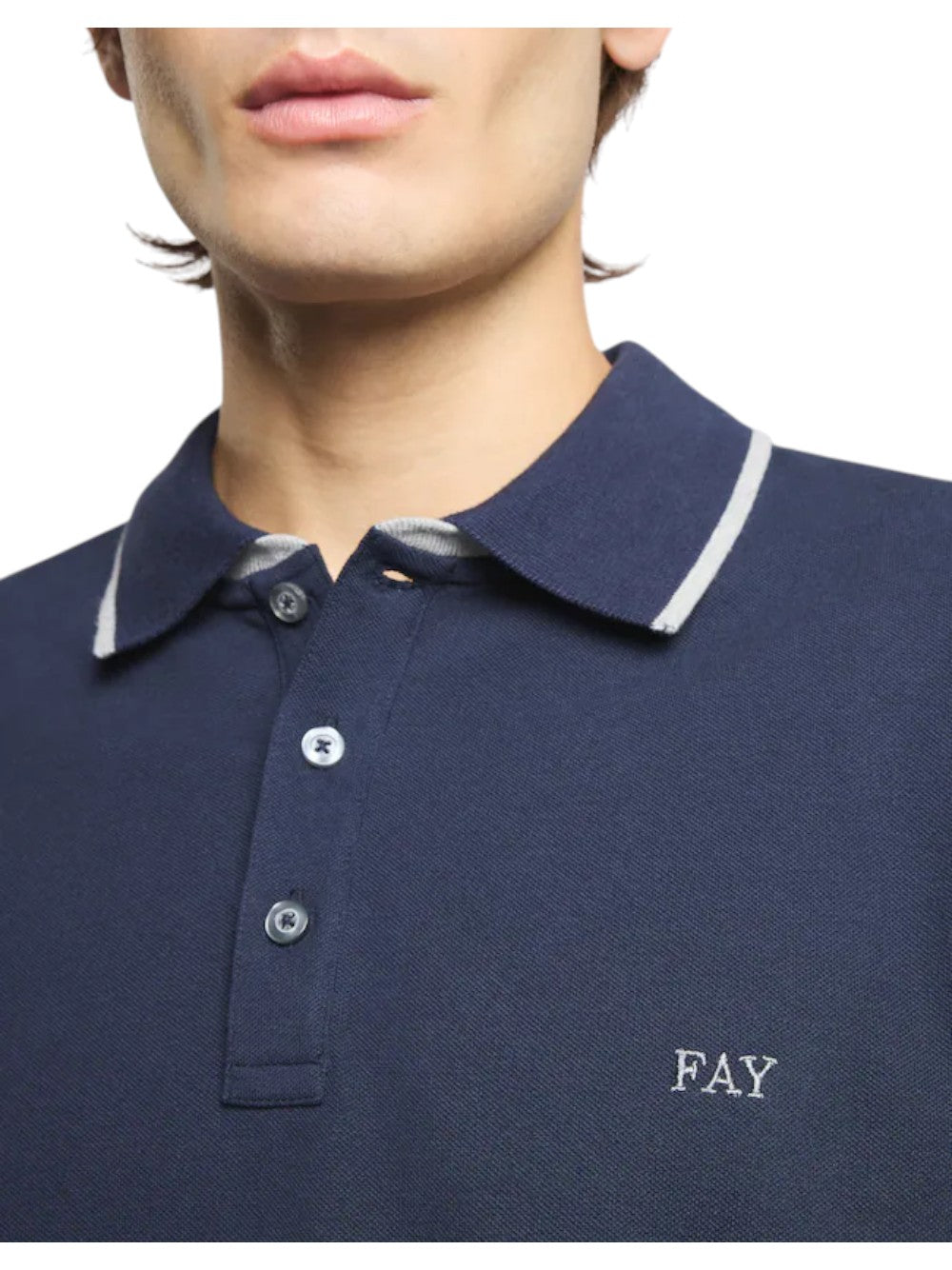 Fay Polo Uomo DB COLLAR PIQUET STR. BICOLOR NPMB252140STDWU806