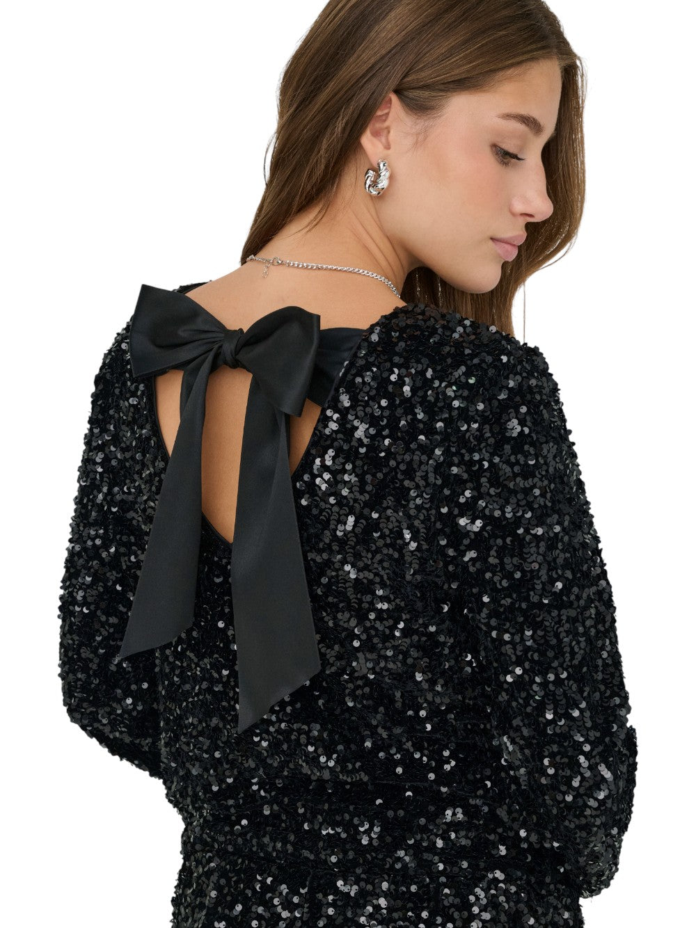 ONLY Maglia Donna ONLCONFIDENCE L/S SEQUIN BOW TOP JRS 15360166