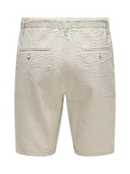 ONLY & SONS Bermuda Uomo ONSLEO LIFE 0009 SEERSUCKER 22028301 Silver Lining