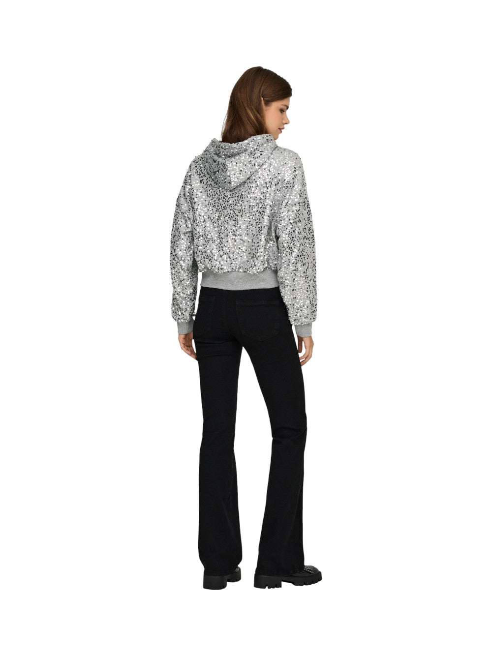 ONLY Felpa Donna ONLJADA L/S SEQUINS HOOD SWT 15358838