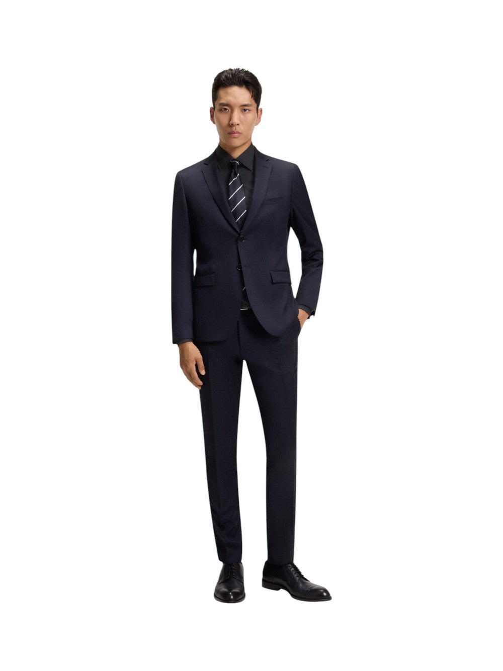 BOSS Camicia Uomo Maniche Lunghe A Righe – Vestibilità Regolare, 100% Cotone, Modello Lambey_1_M, Colore White100