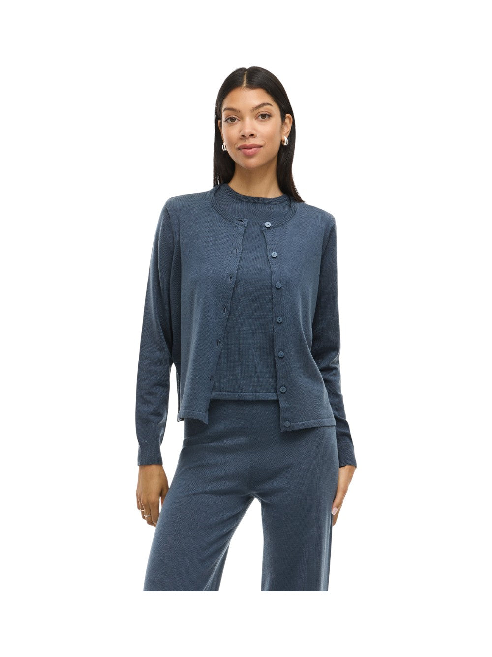 VILA Cardigan Donna VILIPSA L/S O-NECK KNIT CARDIGAN/PB/R 14108151