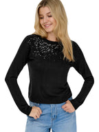 ONLY Maglia Donna ONLSTARRY LS SEQUIN O-NECK KNT 15359242