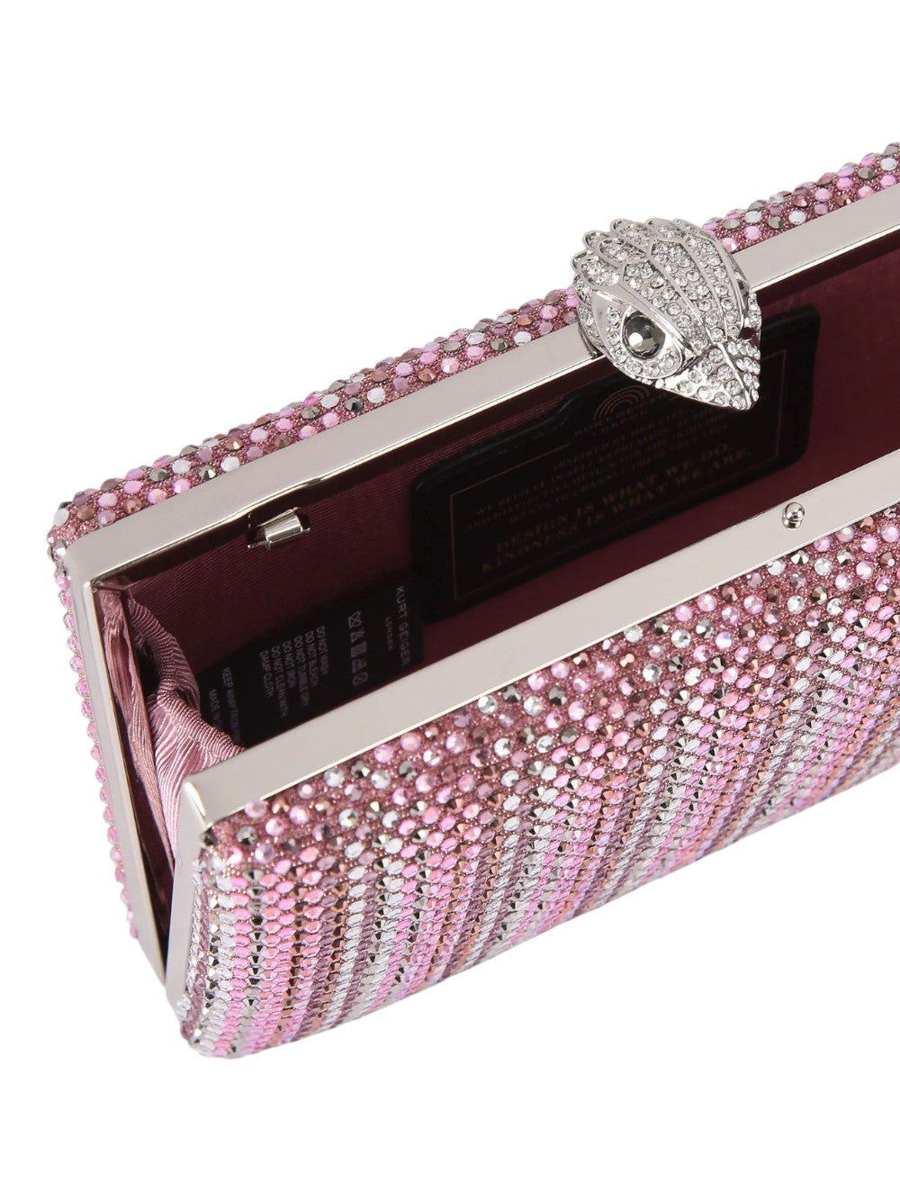 Kurt Geiger Borsa Donna Crystal Kensington Clutch-Pink Comb-Fabric 5569657609 57