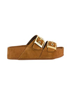 Colors of california Ciabatta Donna Two-Buckle Sandal High Fussbet HC.DUNE02 TAN