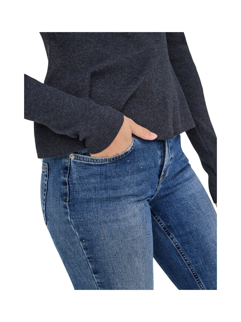 ONLY Jeans Donna ONLBLUSH MW FLA RHINESTON DNM TAI885NOOS 15352391