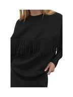 VILA Felpa Donna VIREFLECT L/S O-NECK FRINGE SWEATSHIRT/R 14109498