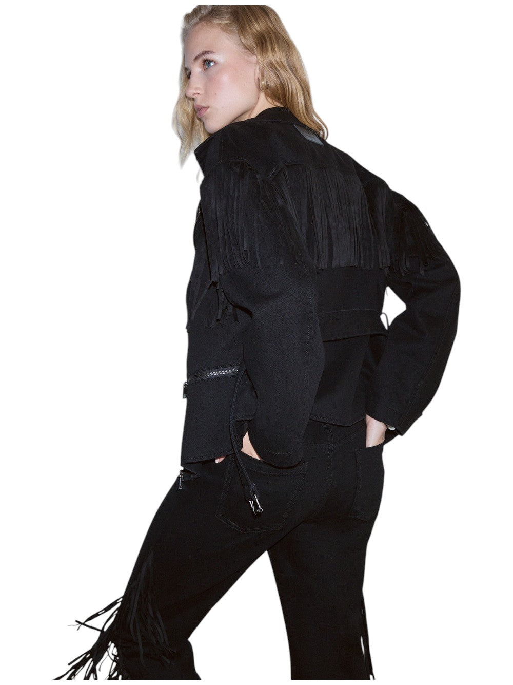 Liu Jo Giubbotto Donna GIUBBIndiaO CHIODO CON FRANGE UF6227D0393 88000