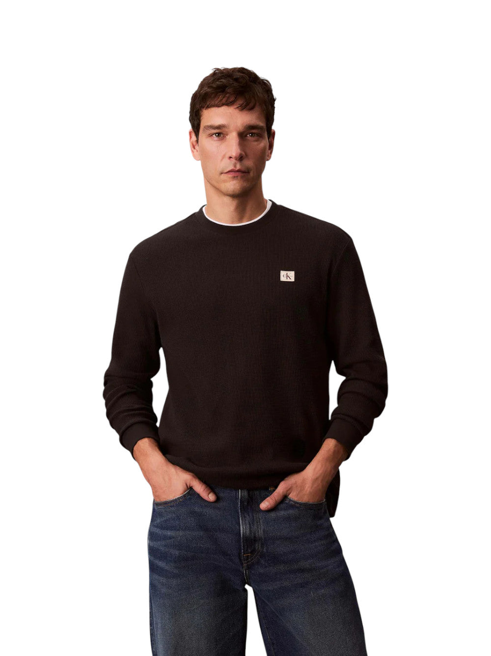 Calvin Klein Felpa Uomo WAFFLE BADGE LV040EM217