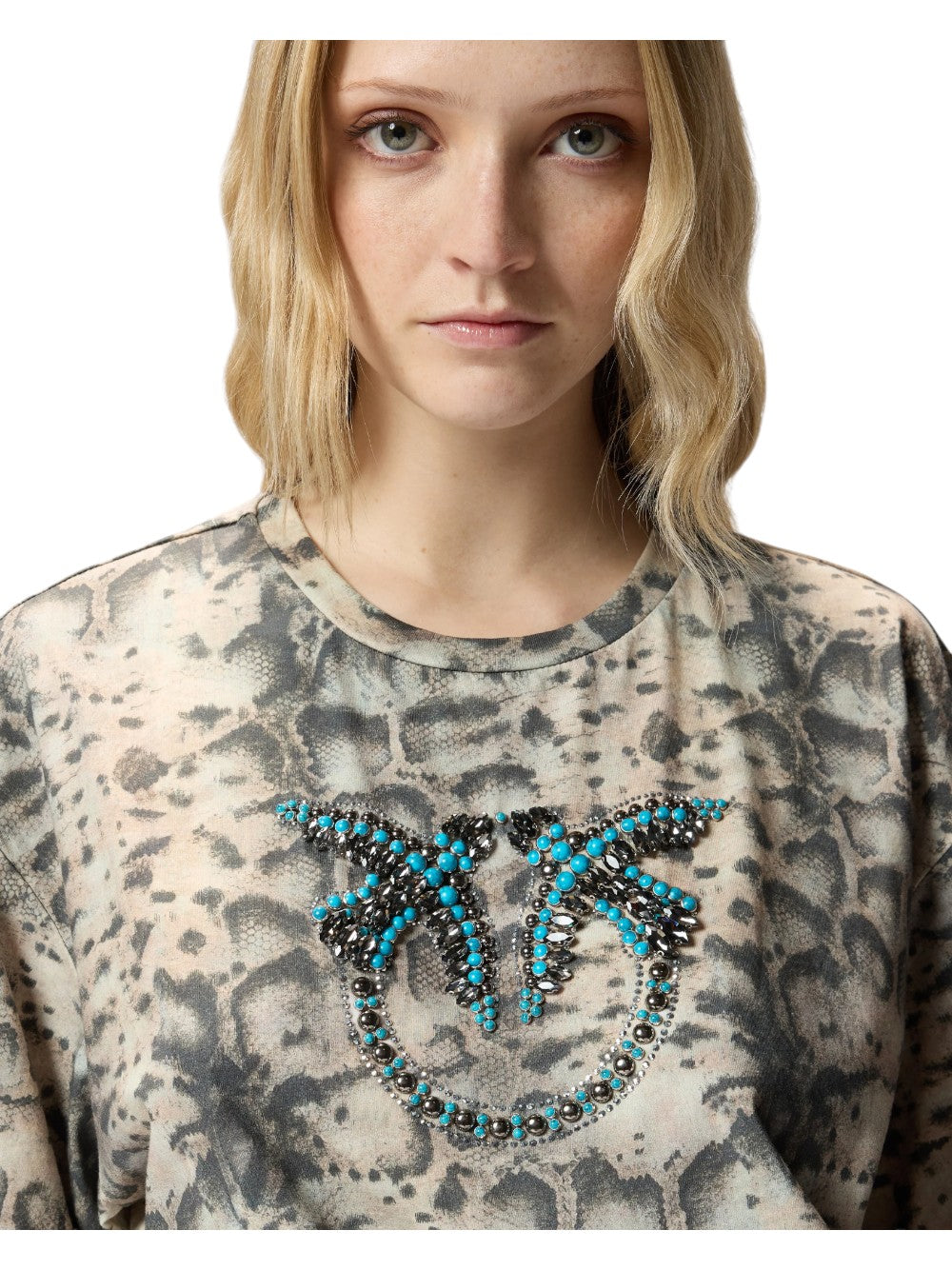 Pinko Top Donna TERNI T-SHIRT JERSEY SNAKE RIC 106921A3C8CZ9