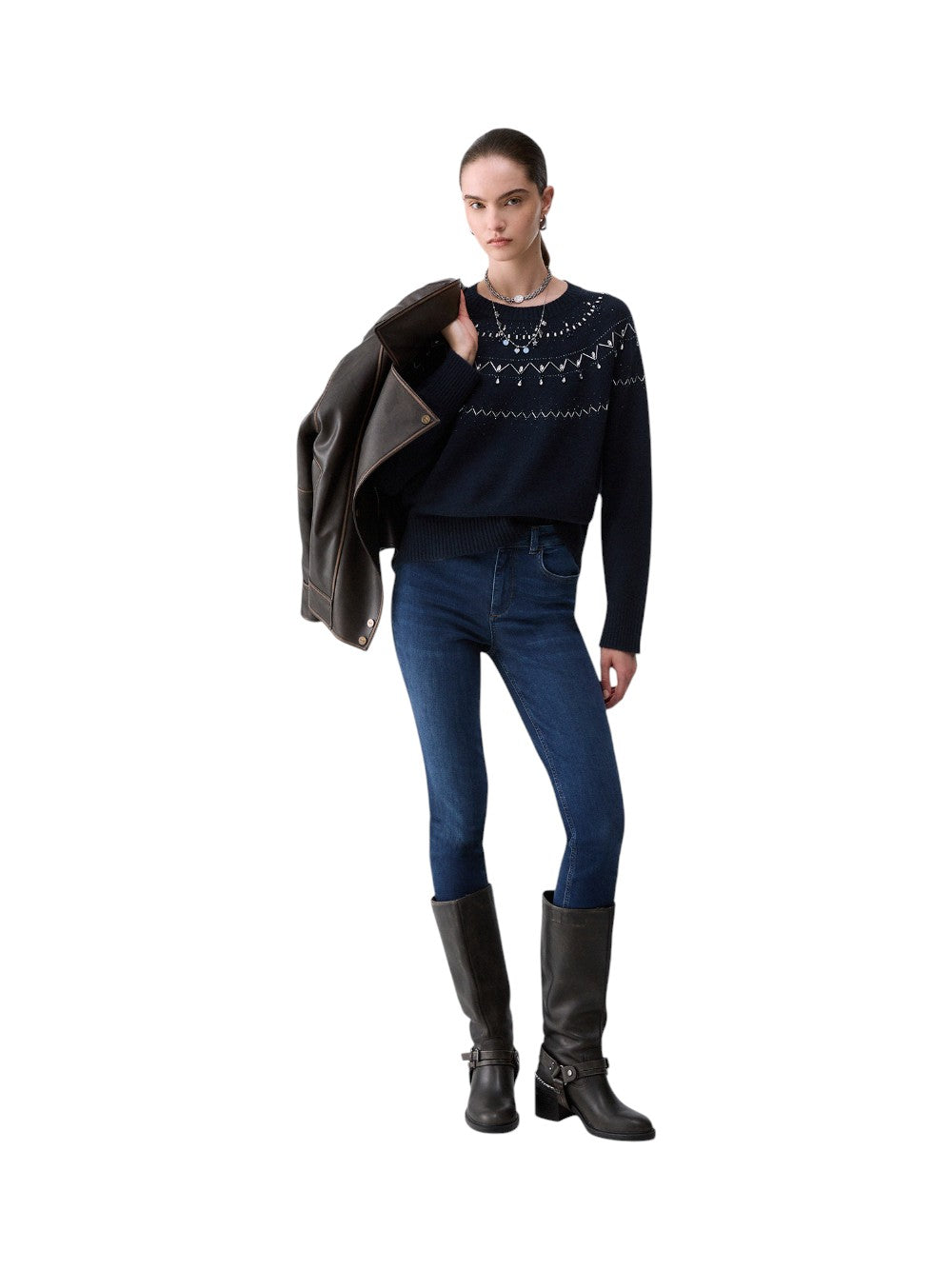 Liu Jo Maglia Donna ECS MAGLIA CHIUSA M/L RICAMO WF6371MS009 L9528