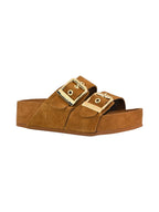 Colors of california Ciabatta Donna Two-Buckle Sandal High Fussbet HC.DUNE02 TAN