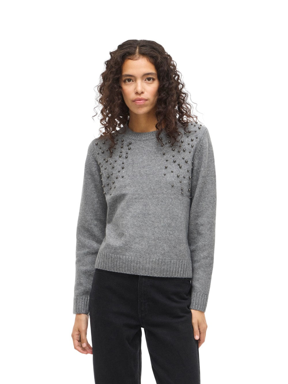 VILA Maglia Donna VILANIE O-NECK L/S DECO KNIT TOP 14109993