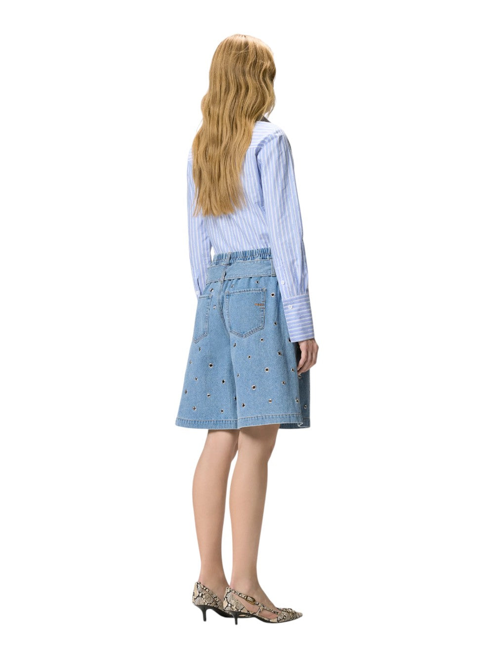 Pinko Jeans Donna BALLO BERMUDA DENIM + EYELETS 106258A32OPJD